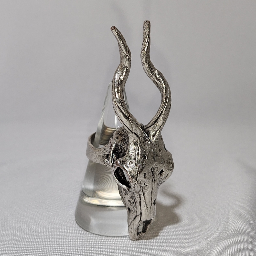 Adjustable Deer Skull Ring